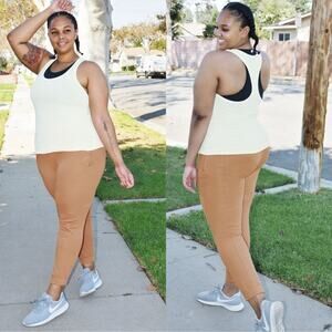 Fabletics Amelia Slim Sweatpants Fleece Lined Joggers Women's 3X Peach Nude